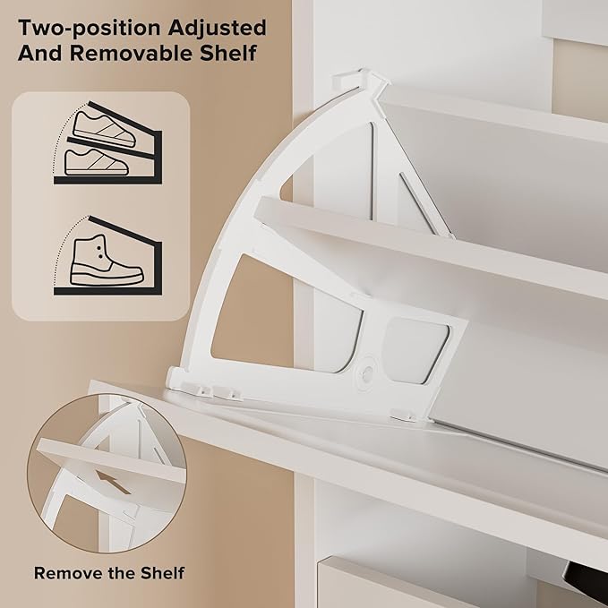 EOYUTLLY Shoe Cabinet Storage for Entryway, Narrow Shoe Rack - Image 5