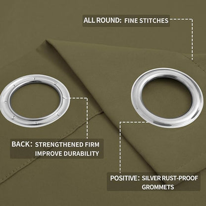 Easy-Going Blackout Curtains for Bedroom, Solid Thermal Insulated Grommet and - Image 4