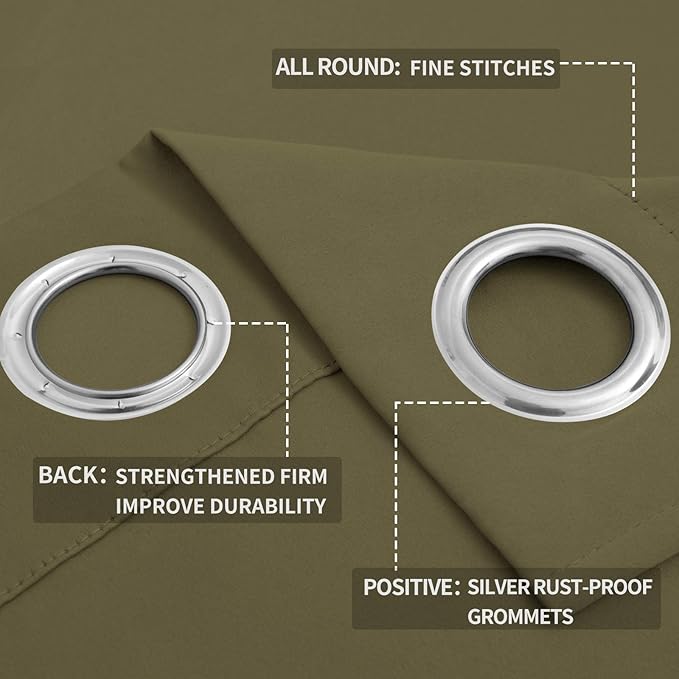 Easy-Going Blackout Curtains for Bedroom, Solid Thermal Insulated Grommet and - Image 4