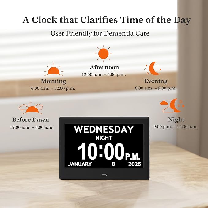 2025 NEW, Digital Clocks, Auto-Dimming, 12 Reminders & 6 Alarms, Button & - Image 7