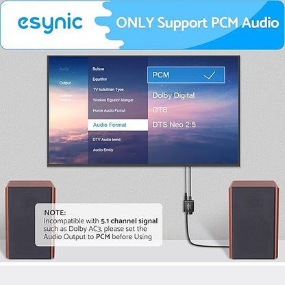 eSynic Portable Optical to RCA Adapter-Volume Control-Built in Voice Amplifier - Image 7