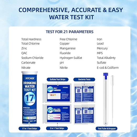 21 in 1 Accurate Drinking Water Testing Kits, 145 Strips + 4 Bacteria Tests - Image 4