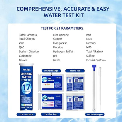 21 in 1 Accurate Drinking Water Testing Kits, 145 Strips + 4 Bacteria Tests - Image 4