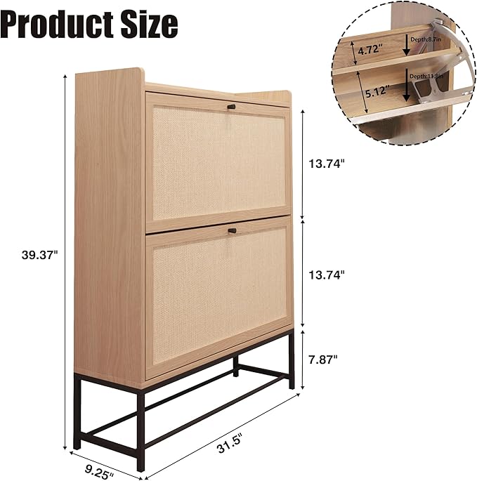 AVZEAR Narrow Shoe Storage Cabinet - Image 2