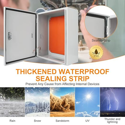 Cold Rolled Steel Electrical Box 20'' x 16'' x 8'' Indoor/Outdoor Thick - Image 4