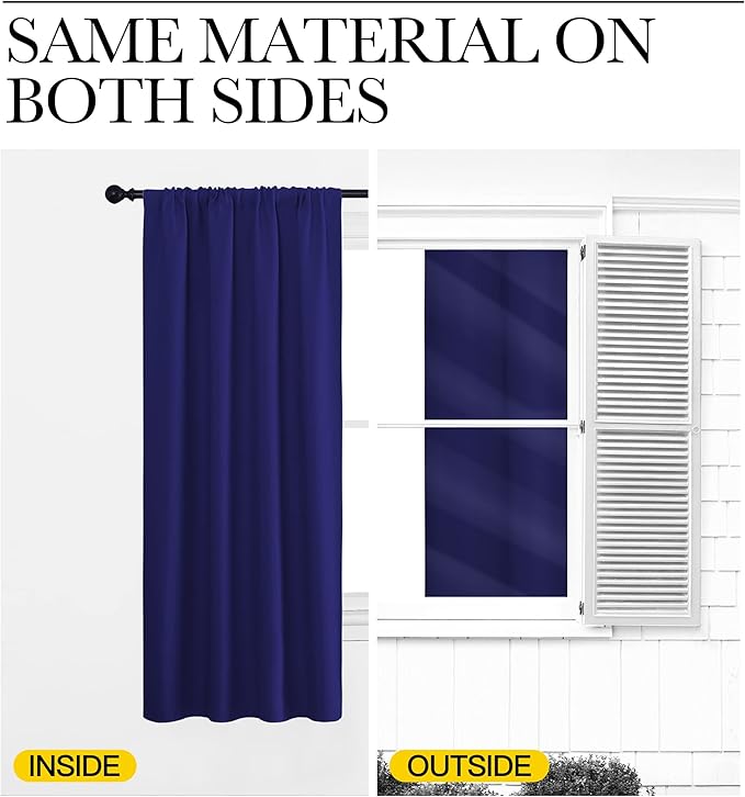 NICETOWN Window Curtains Blackout Drapes, 1 Pair, 52 by 84-Inch, Thermal - Image 5
