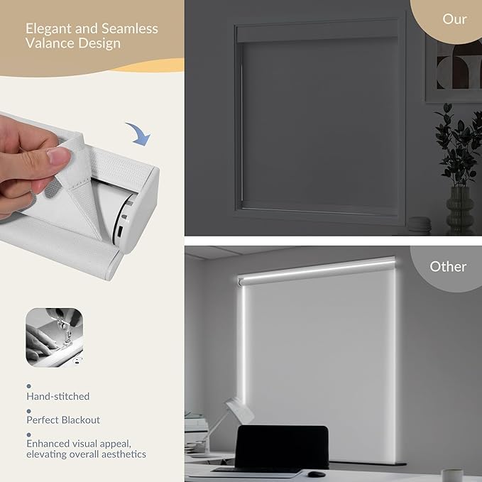 Boolegon Motorized Blinds with Remote, 100% Blackout Smart Electric Window - Image 6