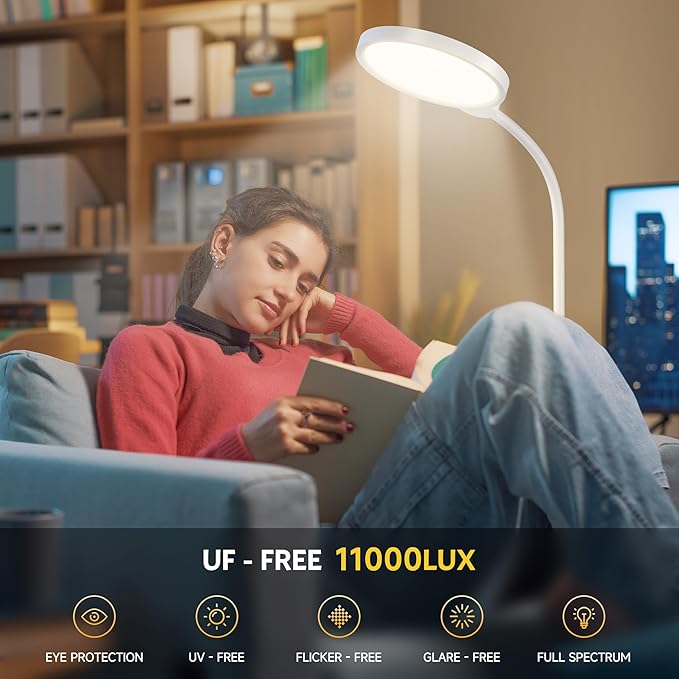 Happy Light Therapy Lamp, 11000 Lux UV-Free Floor Sun Light Lamp - Image 3