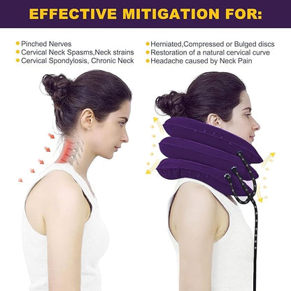 Cervical Traction Device for Neck Pain Relief, Adjustable Inflatable Neck - Image 5