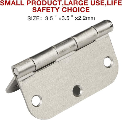18 Pack Rounded Brushed Nickel Door Hinges 3-1/2" x 3.5 Inch 5/8 Radius - Image 6