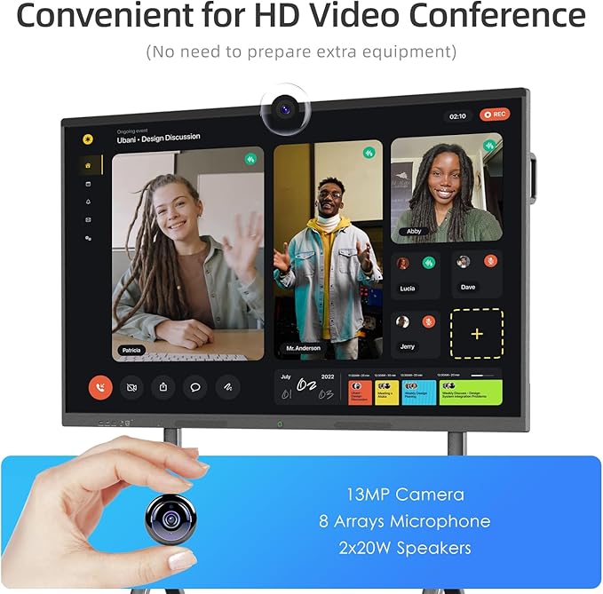 QIXZOCV 85" Smart Board, Interactive Whiteboard, 4K Electronic Board, UHD - Image 3
