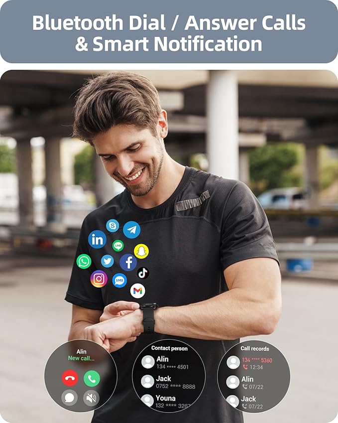 Parsonver Smart Watch for Men Women, HD Screen Fitness Tracker IP68 Waterproof - Image 2