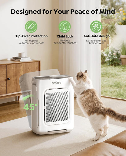 air purifier for home bedroom large room up, front angle view