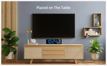 Large LED Digital Wall Clock with Date, Temperature, Auto-Brightness, Auto-DST | Big Digital Clock for Bedroom, Desk, Classroom, Living Room, Kitchen, Office, Gym, Farmhouse, Xmas Gift for Seniors