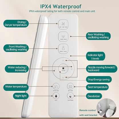 AQUATIZ Elongated Smart Toilet Bidet, Electric Toilet Seat - Image 2