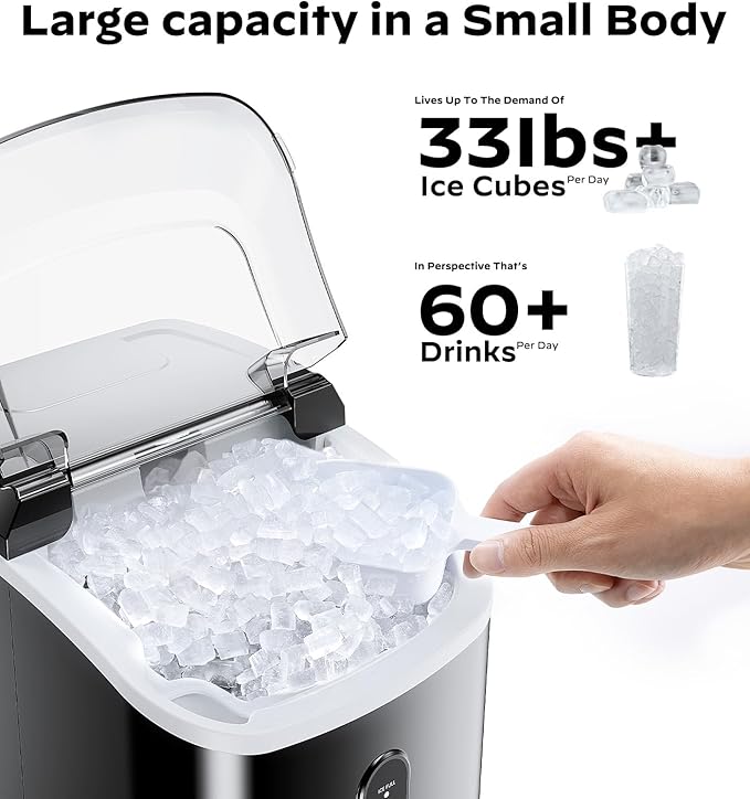 Nugget Ice Maker Countertop, Silonn Chewable Pellet Ice Machine - Image 3