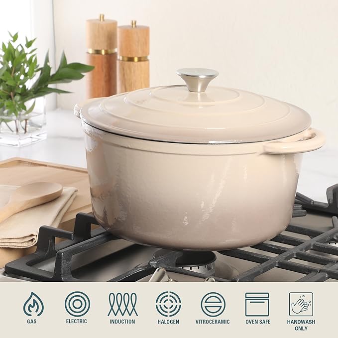 Gibson Home Addlestone 7 Qt Enameled Cast Iron Dutch Oven Pot - Image 4