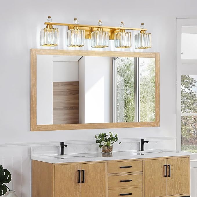 FDPBY Vanity Lights 5-Light Modern Crystal Vanity Light Gold Bathroom Light - Image 7