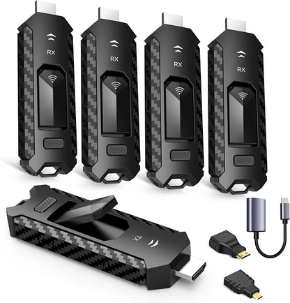 Wireless HDMI PRO- Transmitter and Four Receiver, Portable Multi-TVs Extender by YOMAISHDMI