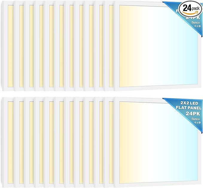 Sunco 24 Pack 2x2 LED Flat Panel Light by SuncoLighting