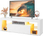 WLIVE TV Stand with LED Lights & 2 Large Storage Drawers, Modern Entertainment by WLIVE