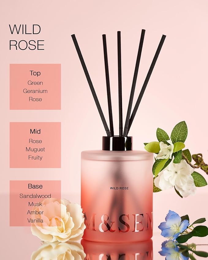 M&SENSE Wild Rose Reed Diffuser Set - Image 2