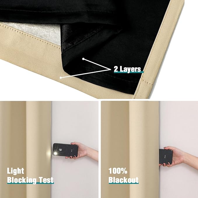 ChrisDowa 100% Blackout Curtains 84 inch Long - Image 4
