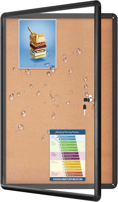 Magula 36"x24" Enclosed Bulletin Board Tamper-Proof Dispaly Case, Shatter by Magula