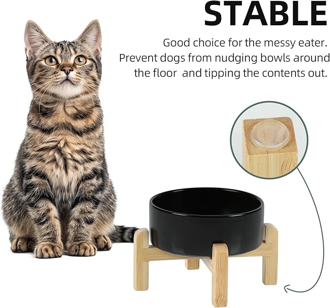 Ceramic Raised Dog and Cat Bowl Set, 2 Heights Elevated Stand, Food and Water - Image 6