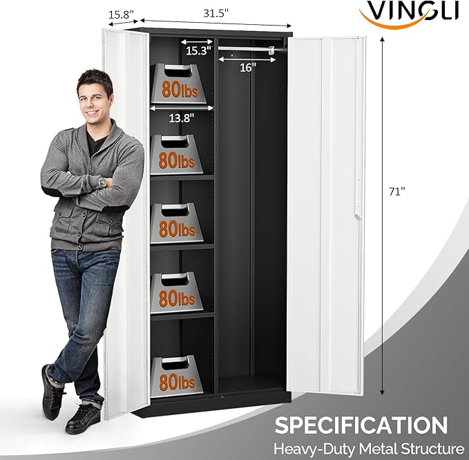 VINGLI Metal Storage Cabinet - Image 2