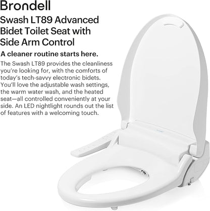 Brondell LT89 Electric Bidet Toilet Seat, Fits Elongated Toilets, Warm Water - Image 3