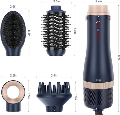 Hair Dryer Brush Set, IG INGLAM 4 in 1 Blowout Brush, Negative Ion Detachable - Image 6