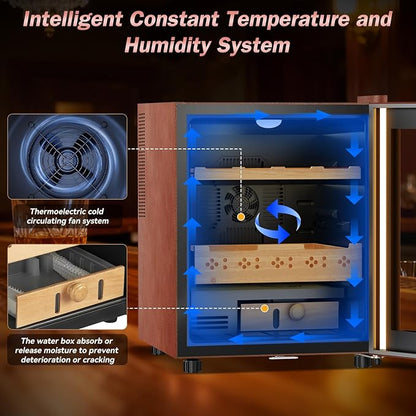 Electric Humidor with Leather-50L Cooling & Heating Humidor, Smart Touch - Image 4