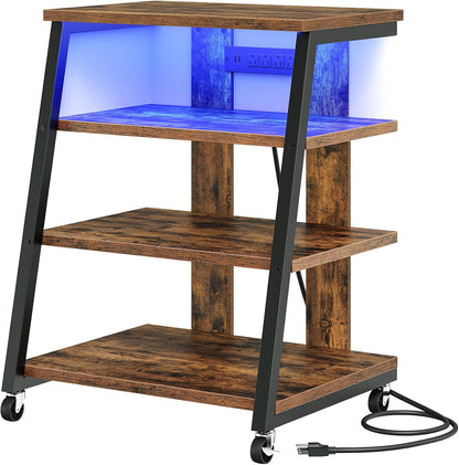 choezon 4-tier av media stand with wheels, stereo, view 9