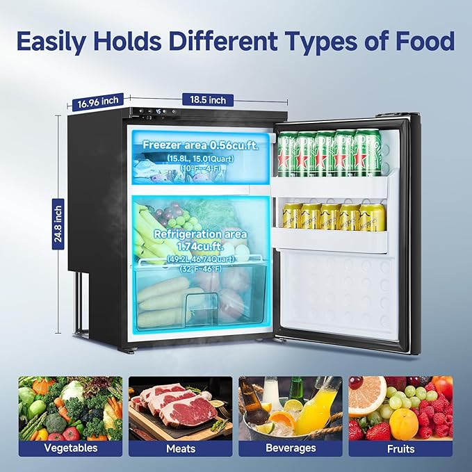 BODEGA BODEGACOOLER 12 Volt Refrigerator, RV Refrigerator APP Control, 65L RV - Image 4