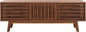SAFAVIEH ESMA TV Stand for up to 65" Flatscreen – Walnut Brown, Sliding Doors by SAFAVIEH