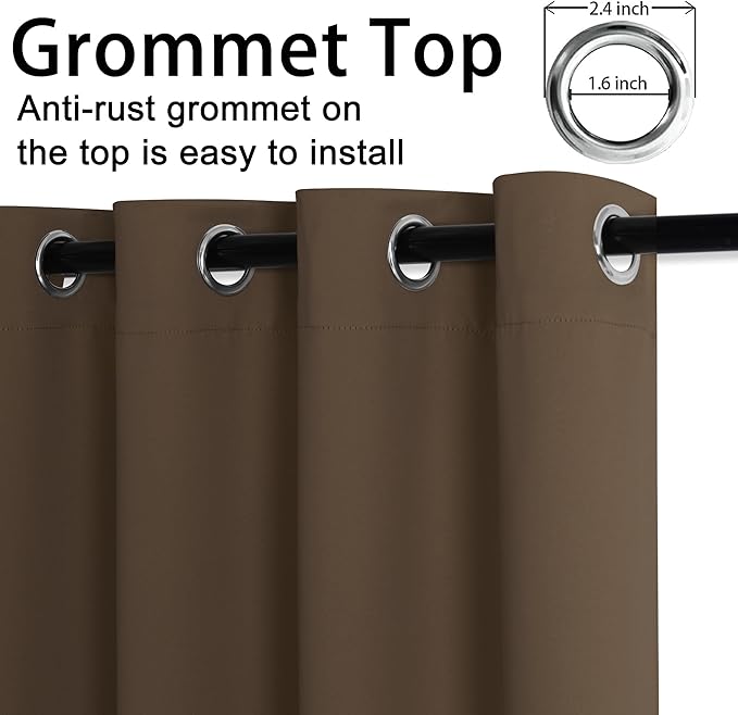 JIUZHEN Blackout Curtains with Tiebacks - Image 5
