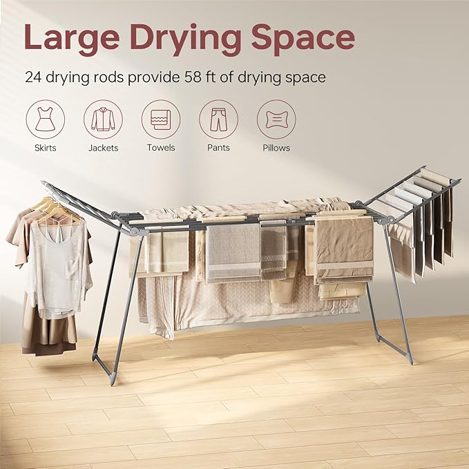 APEXCHASER Clothes Drying Rack Foldable, Large Drying Rack - Image 5