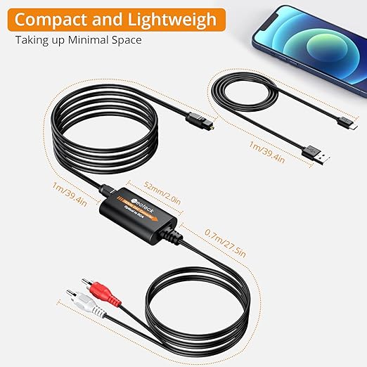 Neoteck 192kHz DAC Converter 5.9ft/1.8m Optical to RCA Cable SPDIF to RCA - Image 7