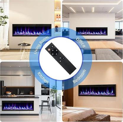 60" Electric Fireplace Wall Mounted & Recessed - Image 6