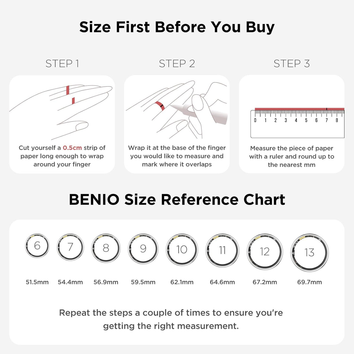 BENIO Gen2 Smart Ring for Women Men Sleep Health Fitness Tracker