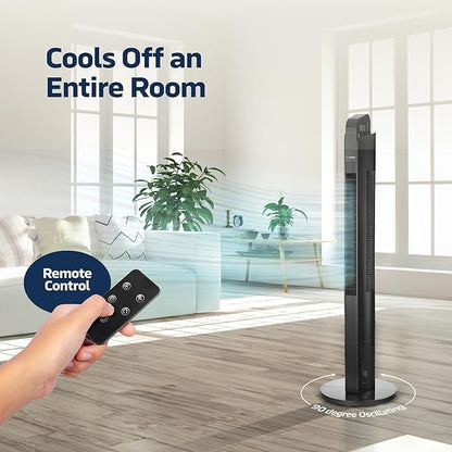 NEXAIR 42” Oscillating Tower Fan, 3 Speed Portable Fan Tower - Image 3