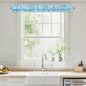 XWZO Sleeve Topper with Top Bottom Ruffle Sleeves Valances Home Décor Window Treatment Bedroom Nursery Kitchen Window Curtain Header, 58" x 5",1 Piece, Textured-Sky Blue