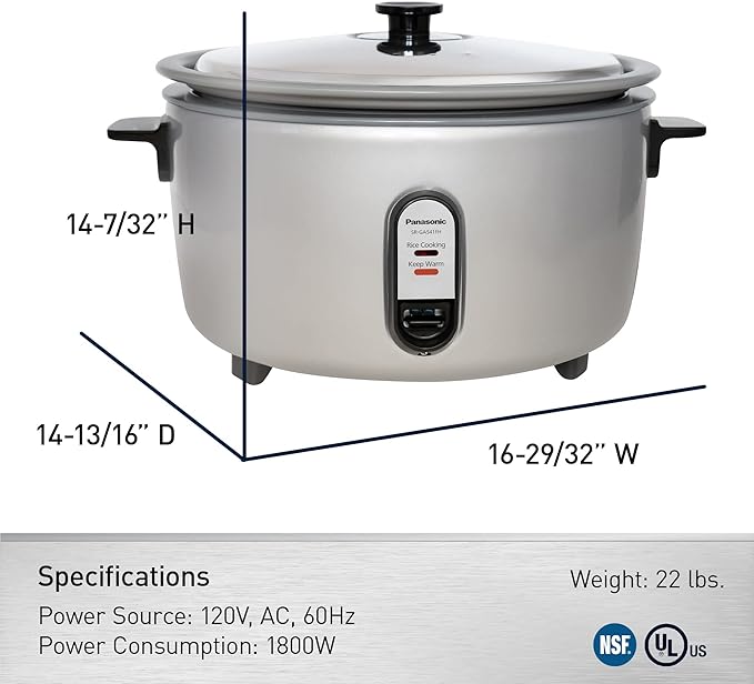 Panasonic Commercial Electric Rice Cooker, 120V Extra-Large Capacity 60-Cup - Image 7