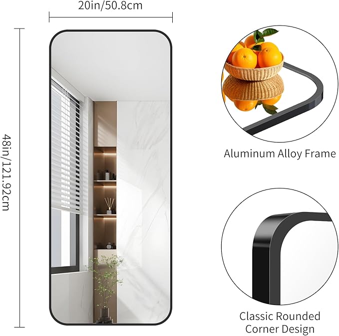 FORBATH Bathroom Mirror 20" x 48", Rectangle Black Bathroom Mirror - Image 6