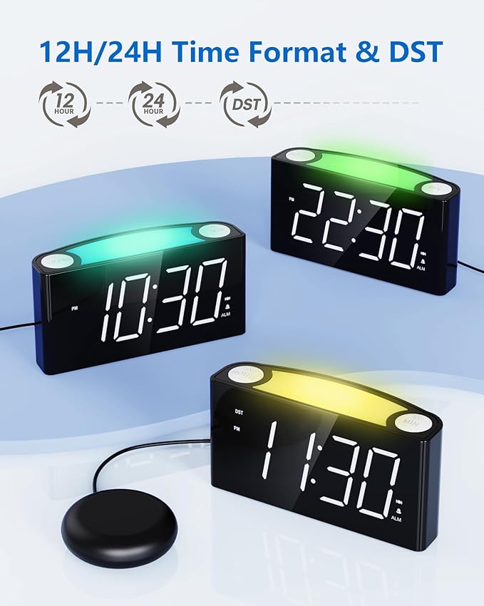 Vibrating Alarm Clock with Bed Shaker - Image 5