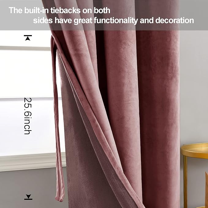 JIUZHEN Velvet Curtains 90 inches Long - Image 3