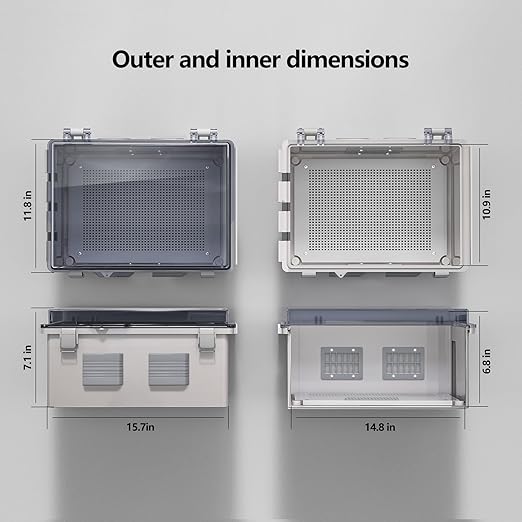 ABS Electrical Junction Box, Ventilated Design, Cable Grommets, IP65 Waterproof - Image 5