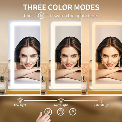 ROLOVE Vanity Mirror with Lights, Lighted Vanity Mirror with Dimmable 3 Modes - Image 4