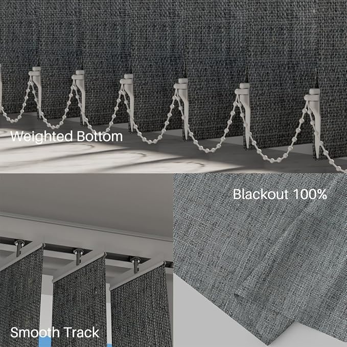 Blindify Motorized Vertical Blinds, Dark Grey - Image 4